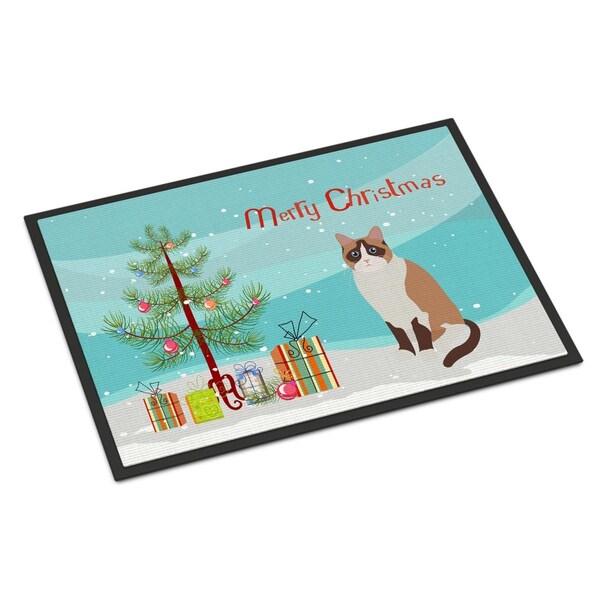 Carolines Treasures 18 x 27 in. Snowshoe No.1 Cat Merry Christmas Indoor or Outdoor Mat CK4797MAT - main